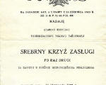 Dyplom Braz.Krzyz Zaslugi podkom.A.Kopec 1937.jpg