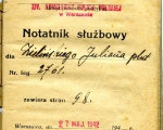Notatnik sluzb. plut. Julian Zielinski. 05.1942 r.jpg